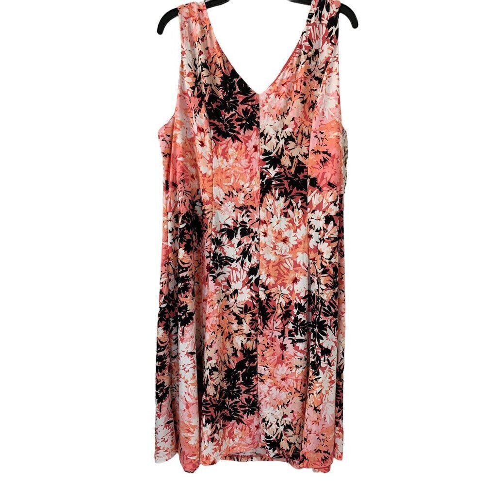 Dressbarn Women's Pink & Black Floral Dress - Picture 2 of 6